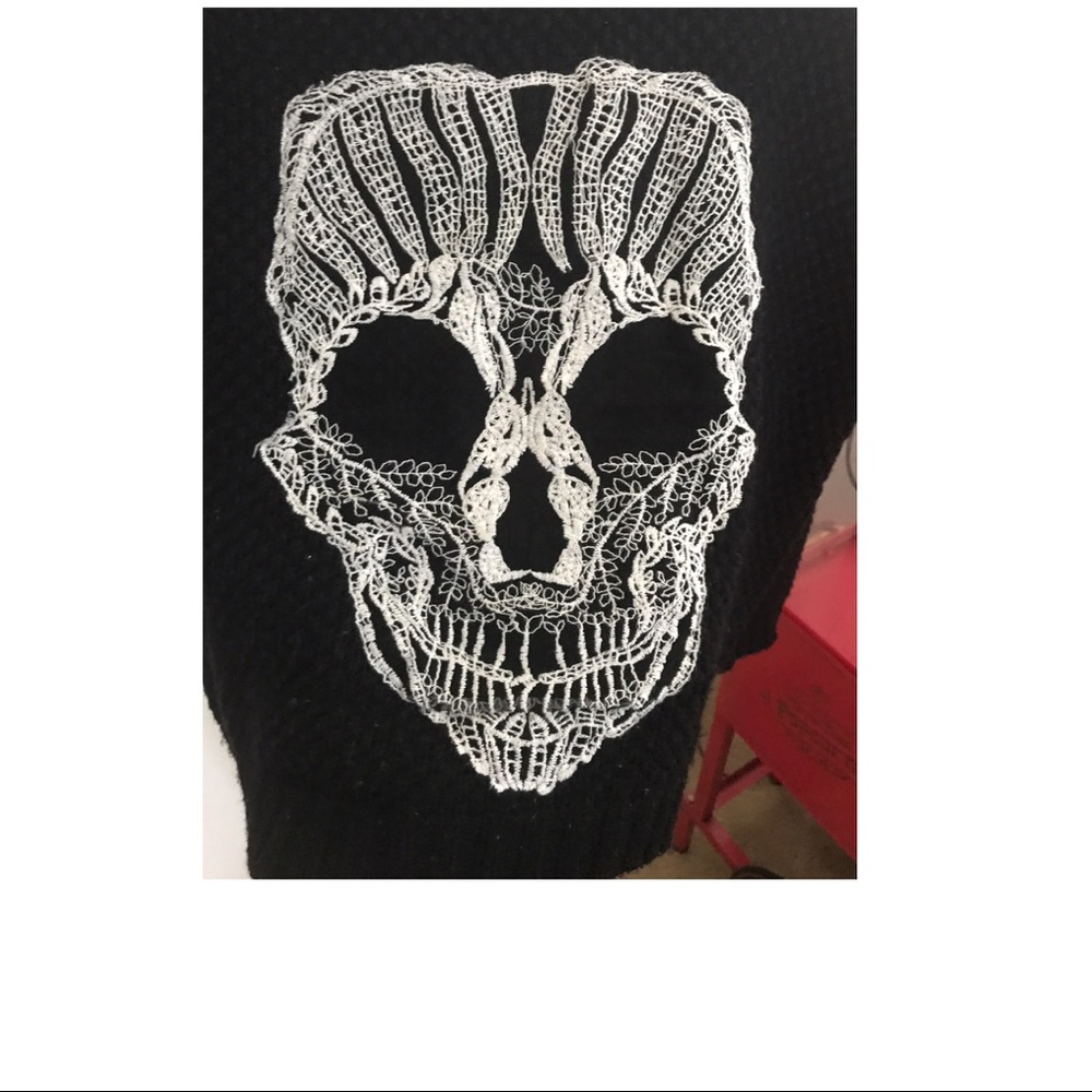 Cute black skull sweater